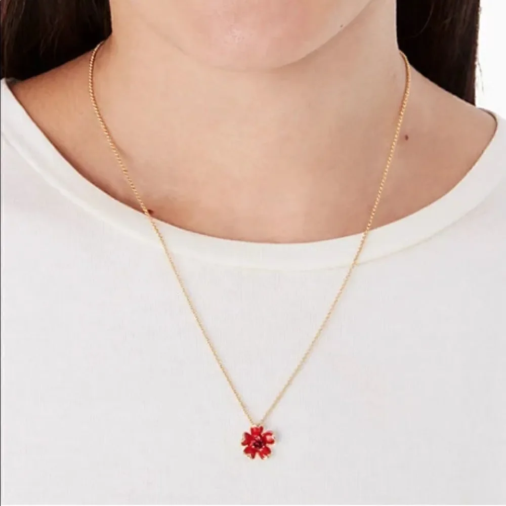 NWT Kate Spade Blushing Blooms Pendant Necklace - Picture 3 of 8